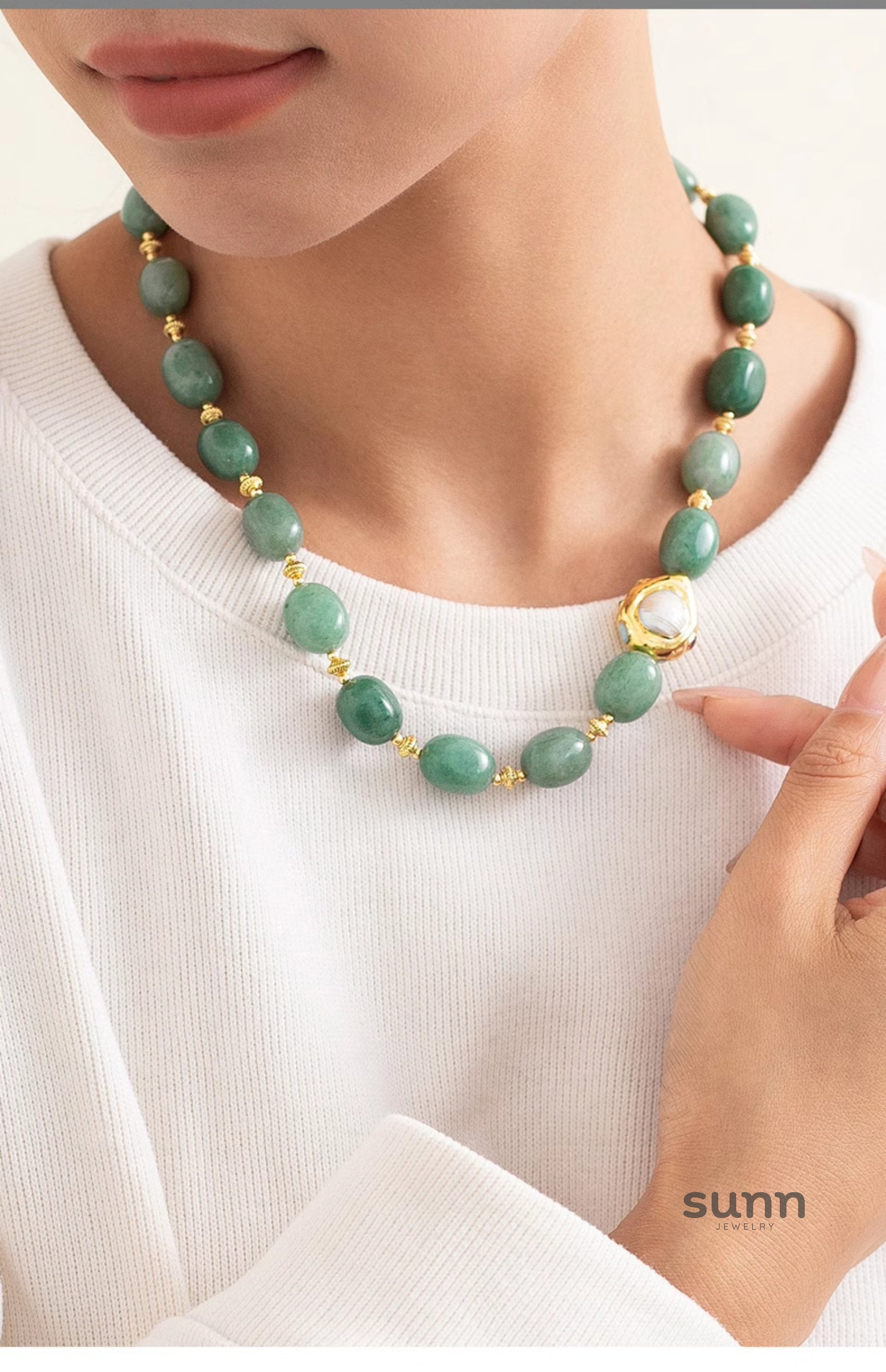 Harlan Aventurine Beaded Necklace [85YGKW93]
