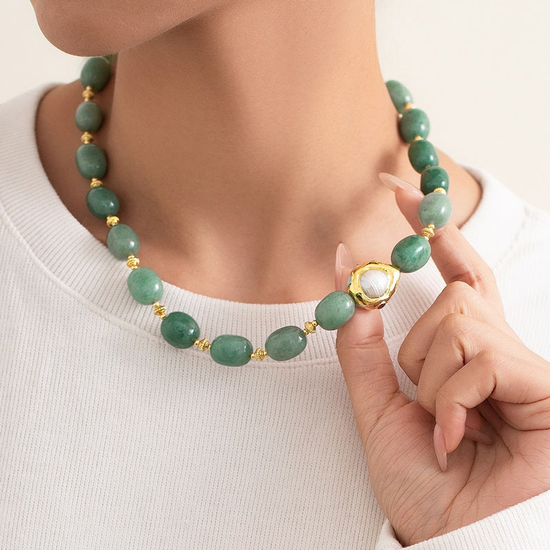 Harlan Aventurine Beaded Necklace [G9NNK1FJ]