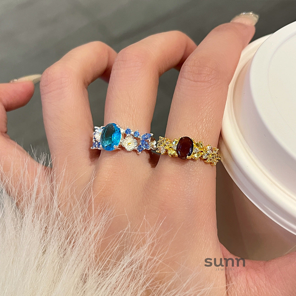 Harlan Golden Gemstone Ring [S16LJ0Y2]