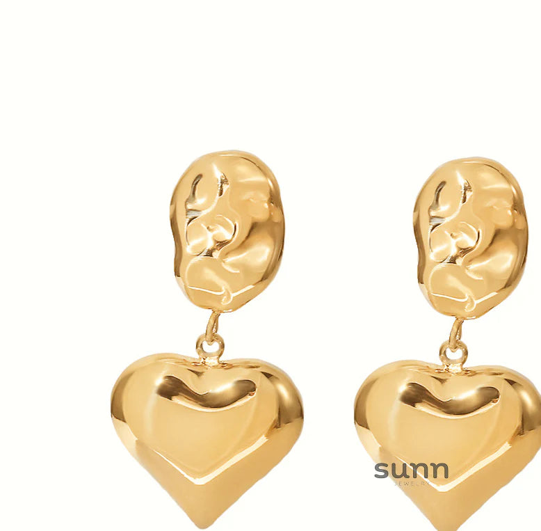 Harlei Gold Irregular Heart Earrings