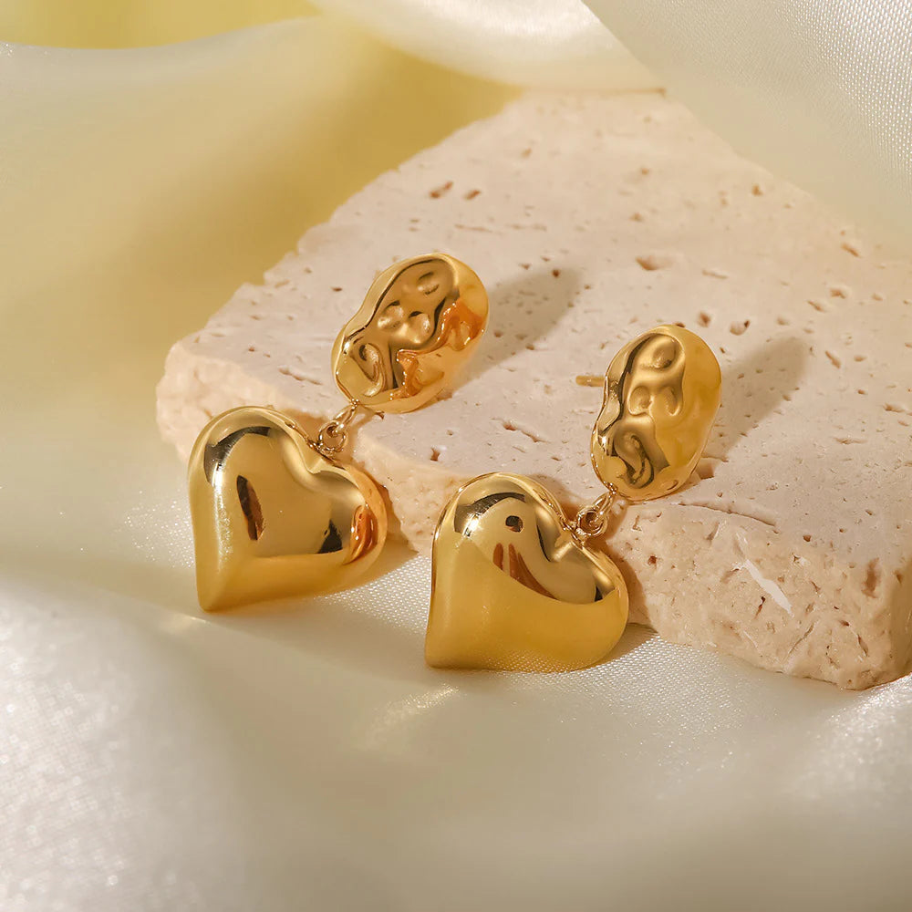 Harlei Gold Irregular Heart Earrings