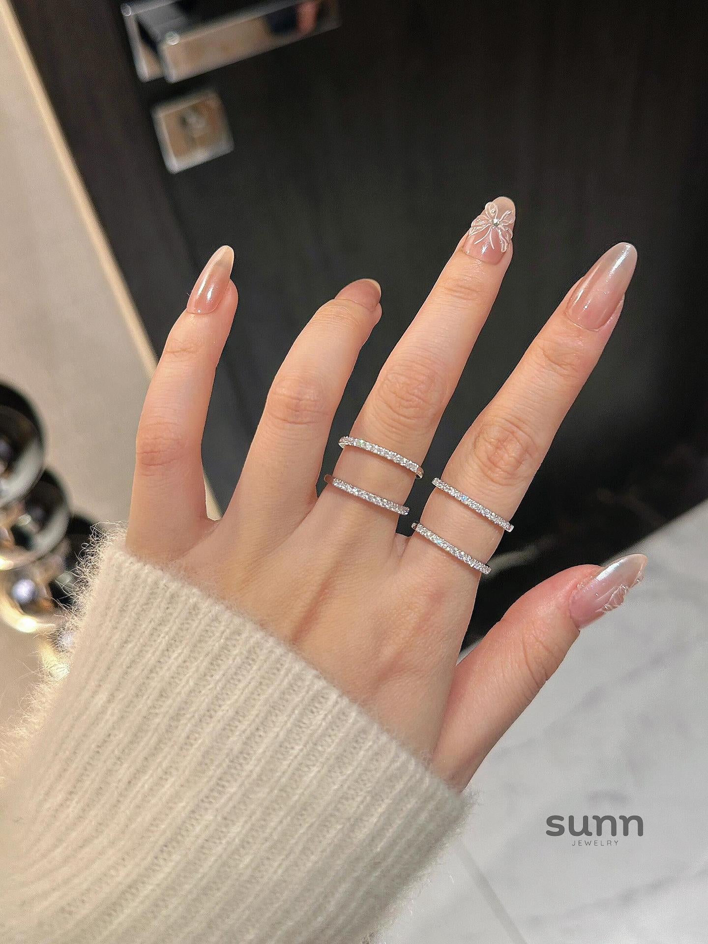 Harlem Dainty Pave Band Ring [3S1GDAX9]