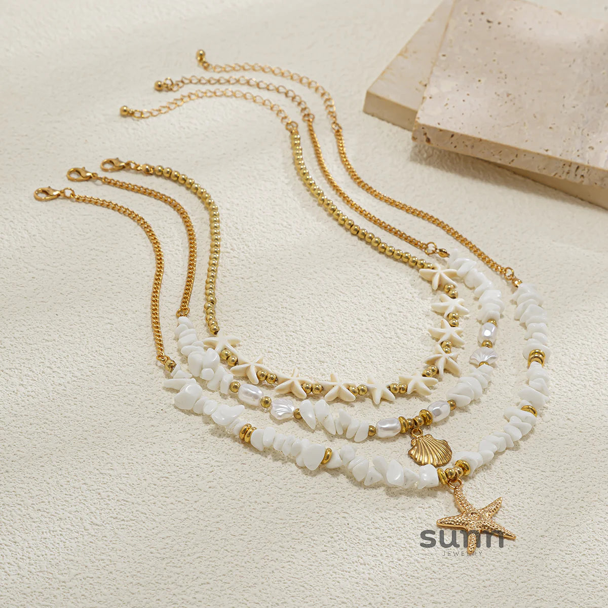 Harlow Gold Starfish Necklace Set