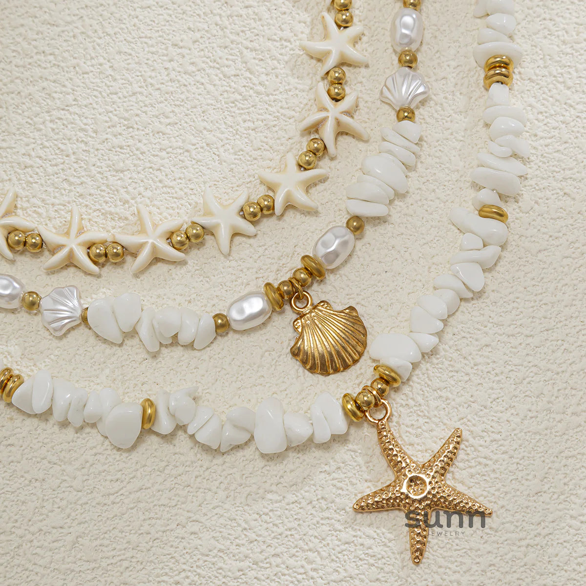 Harlow Gold Starfish Necklace Set