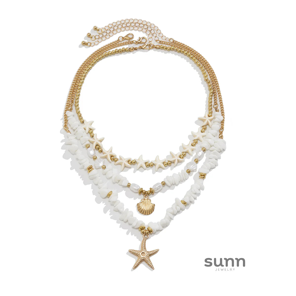 Harlow Gold Starfish Necklace Set