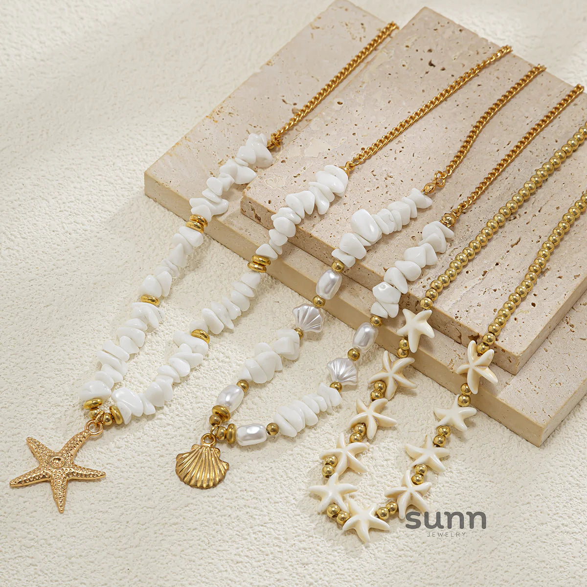 Harlow Gold Starfish Necklace Set