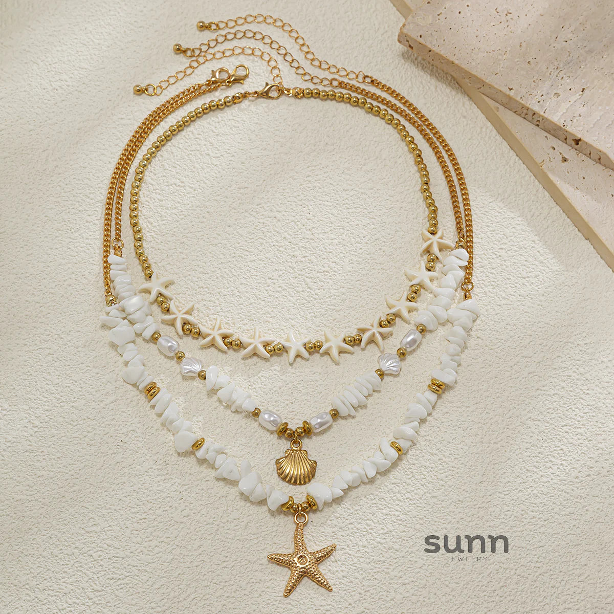 Harlow Gold Starfish Necklace Set