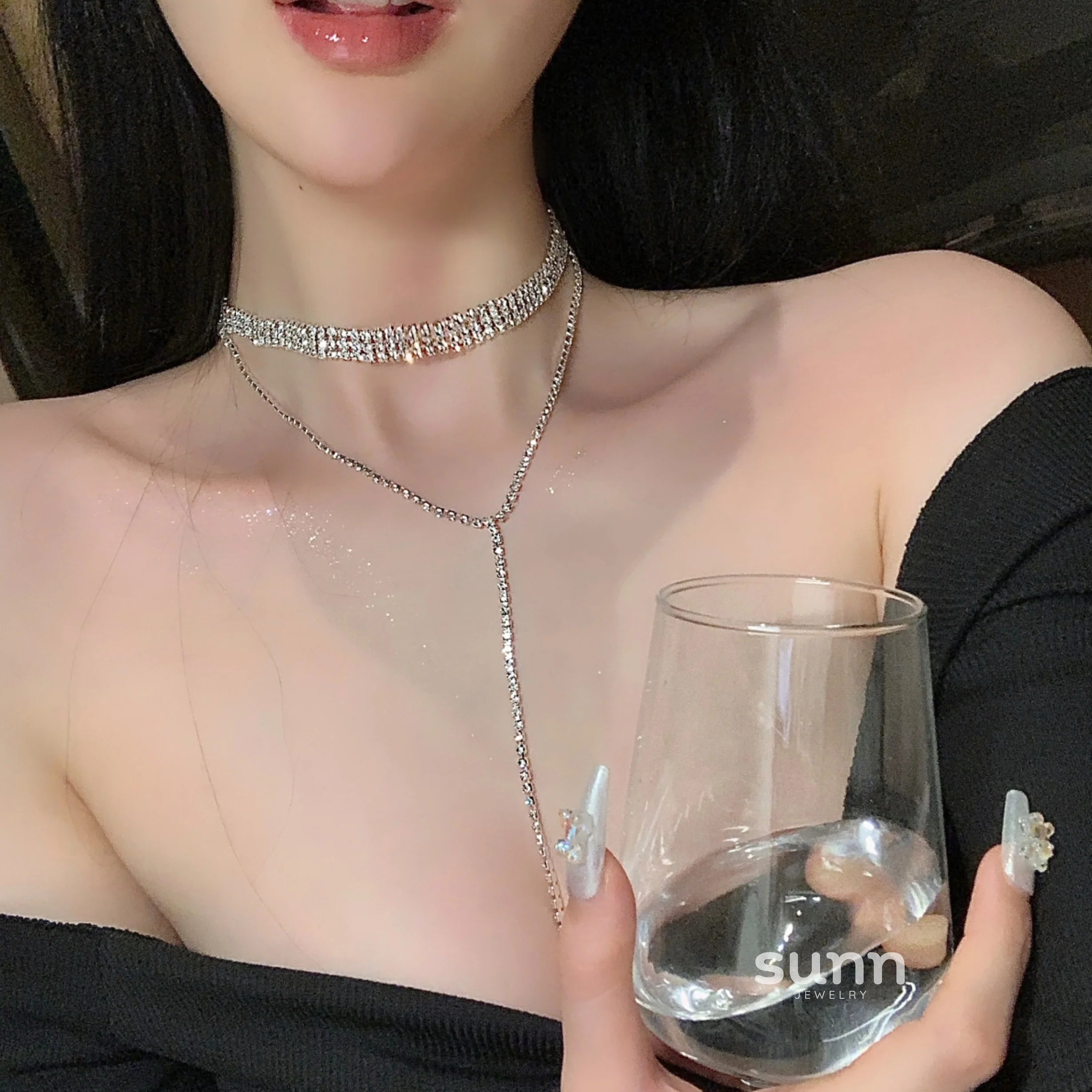 Harlow Layered Rhinestone Choker