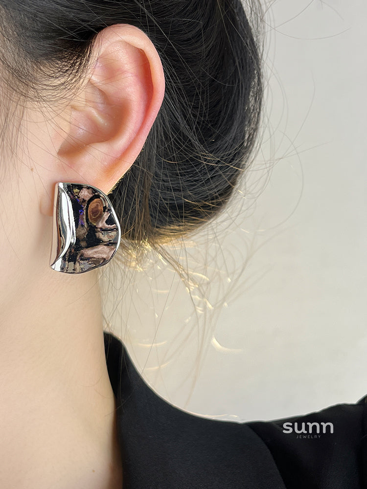 Harlym Lava Disc Earrings [GYS28EF9]