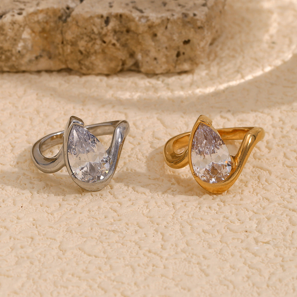 Harmoni Dainty Waterdrop Ring [VZKQ17E1]