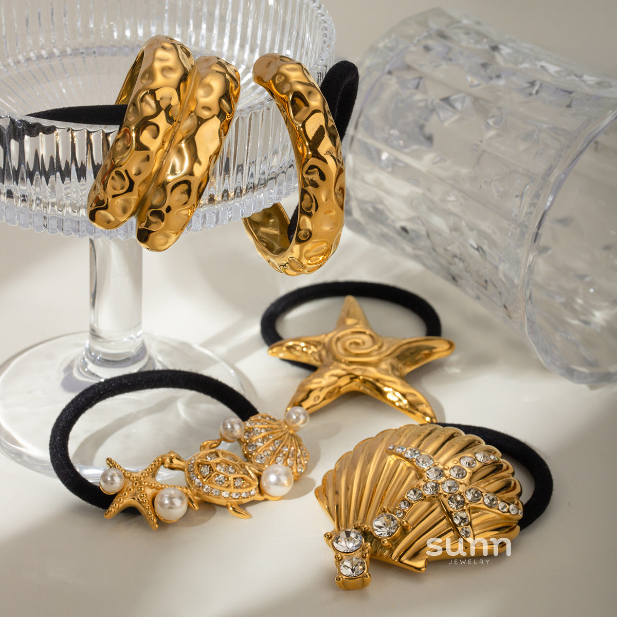 Harmony Sleek Metallic Hair Ties [I7YU1W4H]