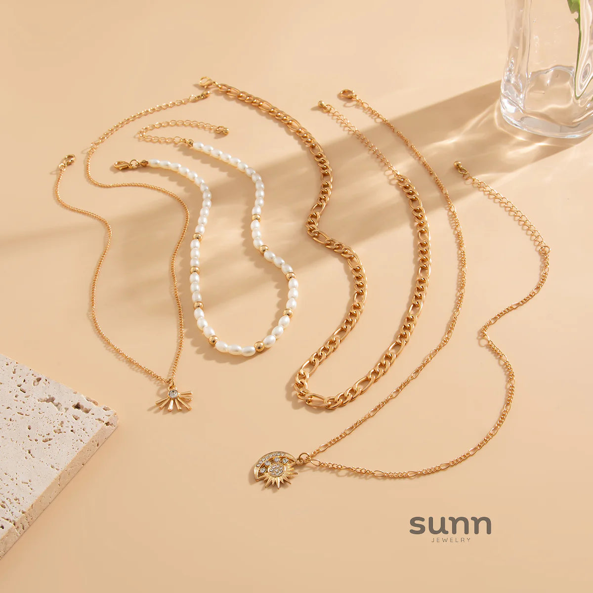 Harper Layered Charm Necklace Set