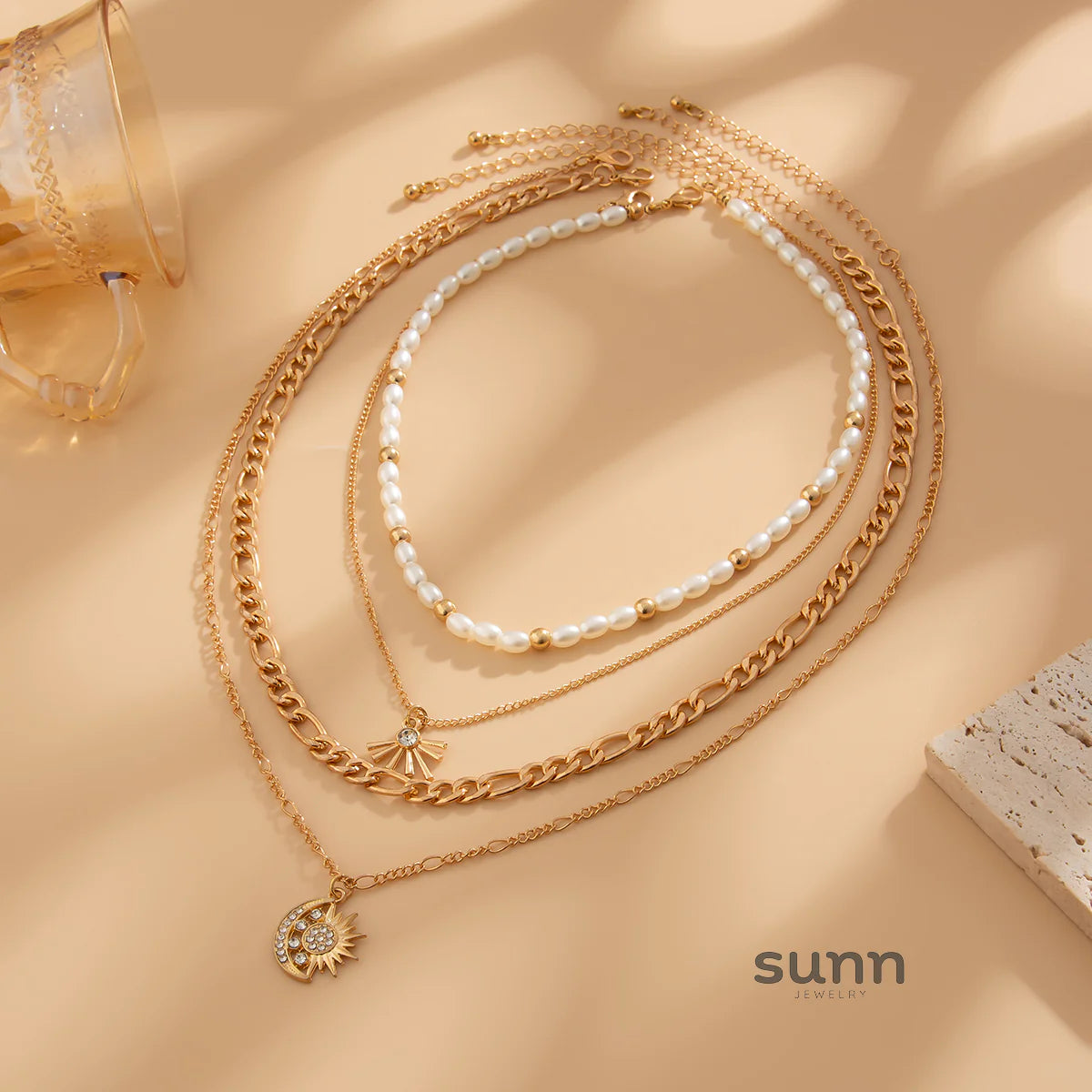 Harper Layered Charm Necklace Set