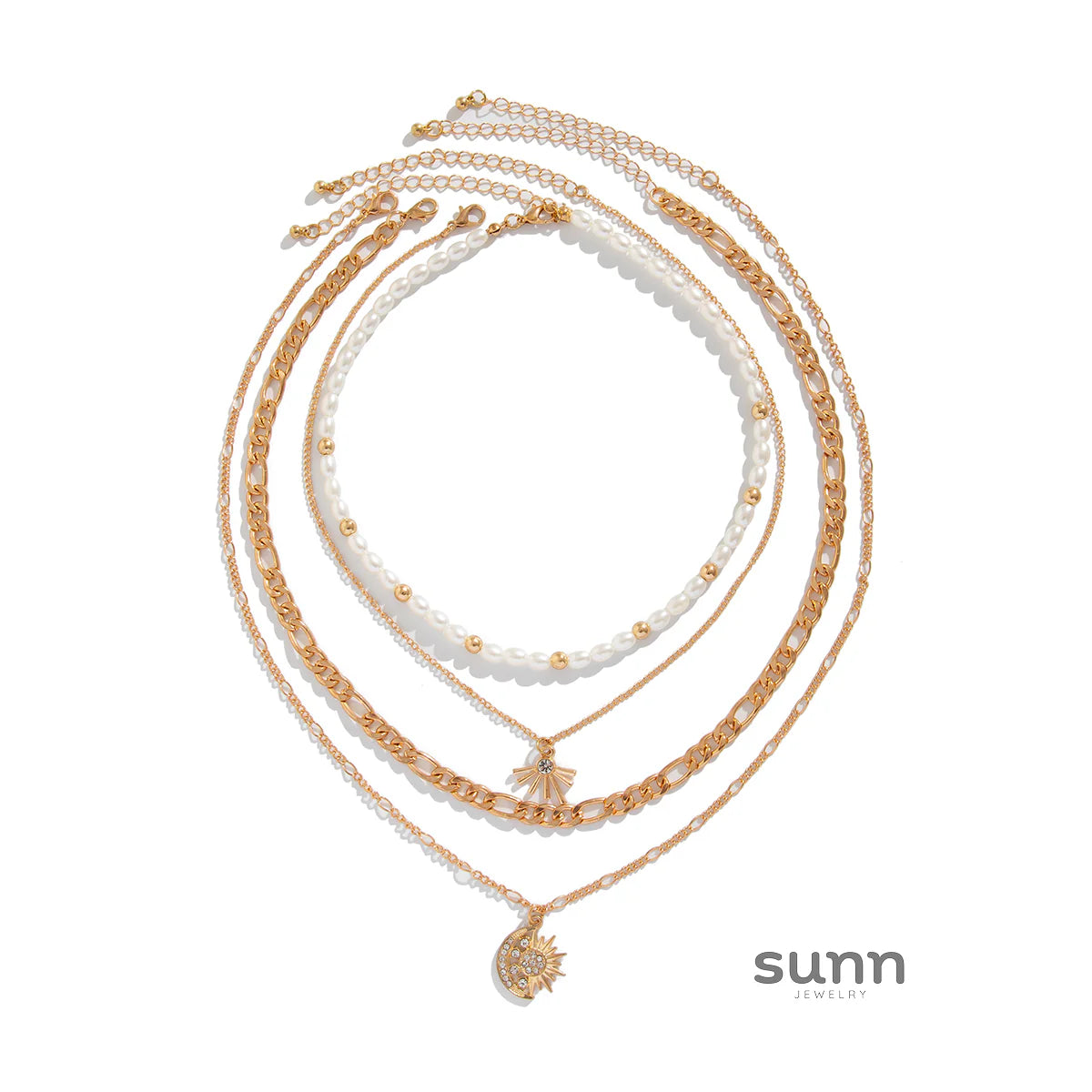 Harper Layered Charm Necklace Set