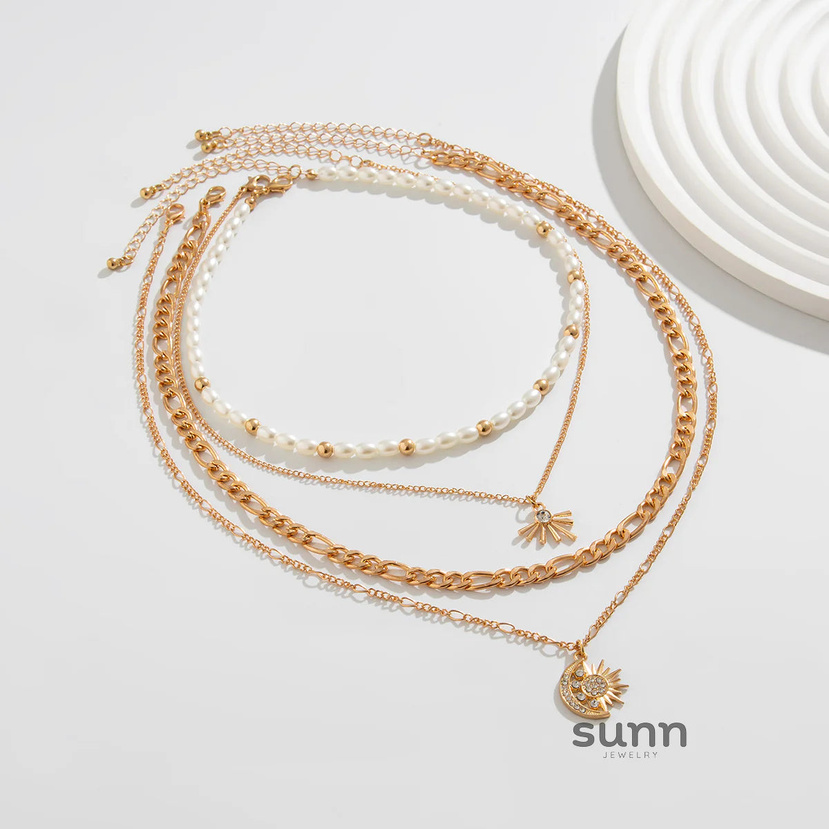 Harper Layered Charm Necklace Set