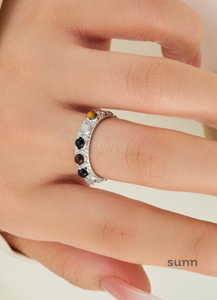 Harper Vintage Open Tiger Eye Ring [QBOSPPBK]