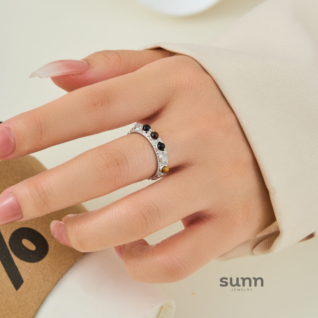 Harper Vintage Open Tiger Eye Ring [0JK56JDD]