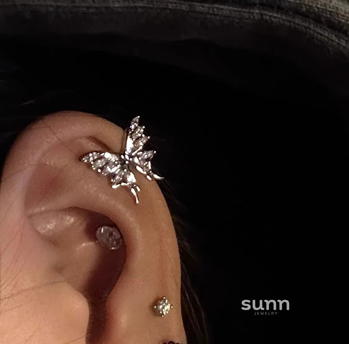 Hartlee Delicate Butterfly Stud