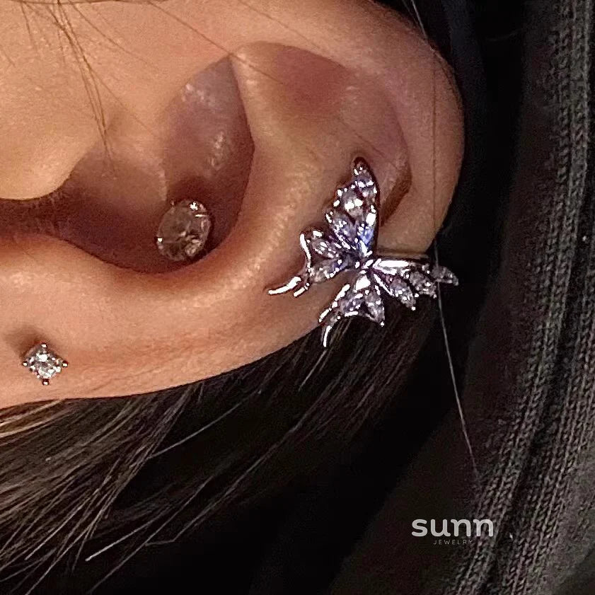 Hartlee Delicate Butterfly Stud