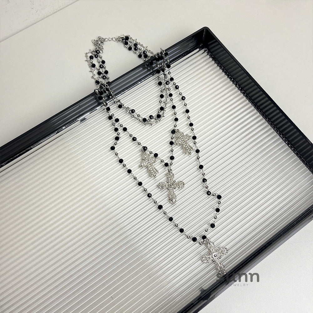 Hasset Y2K Beaded Cross Necklace [T2RIM0MU]