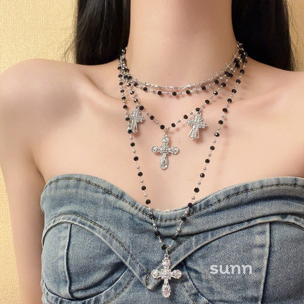 Hasset Y2K Beaded Cross Necklace [1WXOL7KZ]