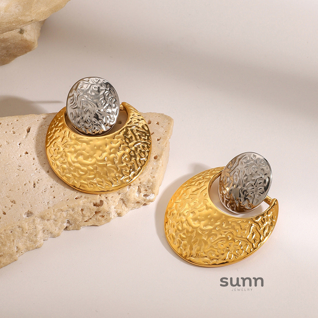 Havana Two-Tone Round Earrings [RRNBEPUT]