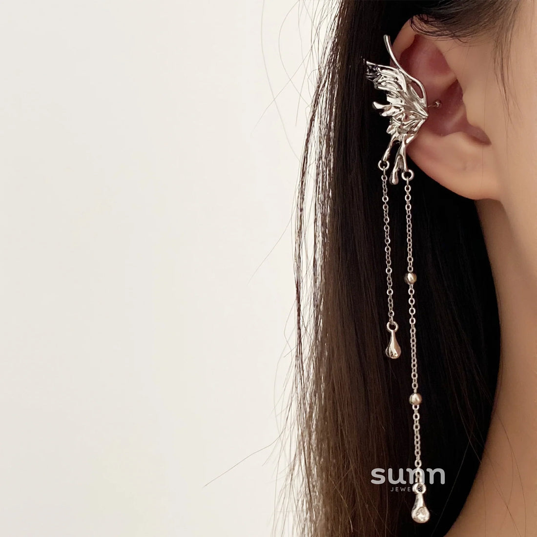 Haven Crystal Butterfly Ear Cuff