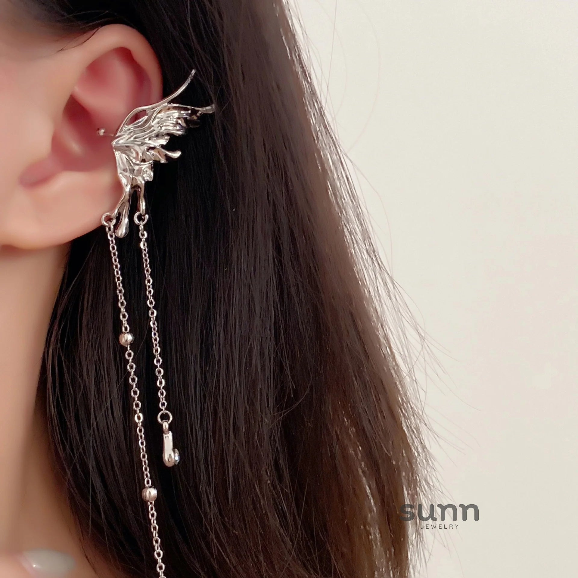 Haven Crystal Butterfly Ear Cuff
