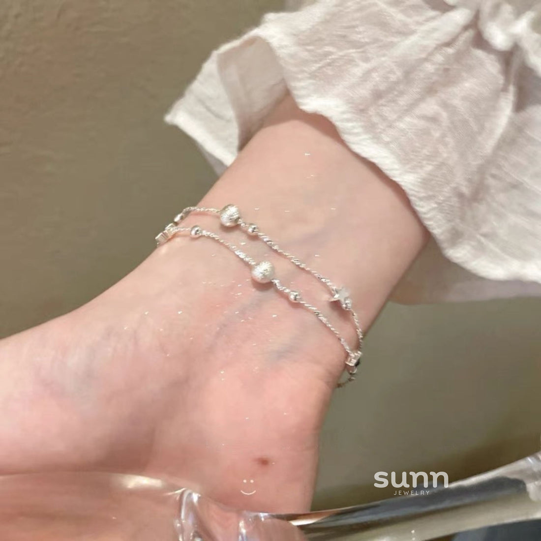 Haya Silver Star Layered Bracelet - Frosted Ball Star Bracelet [JXUTX24R]