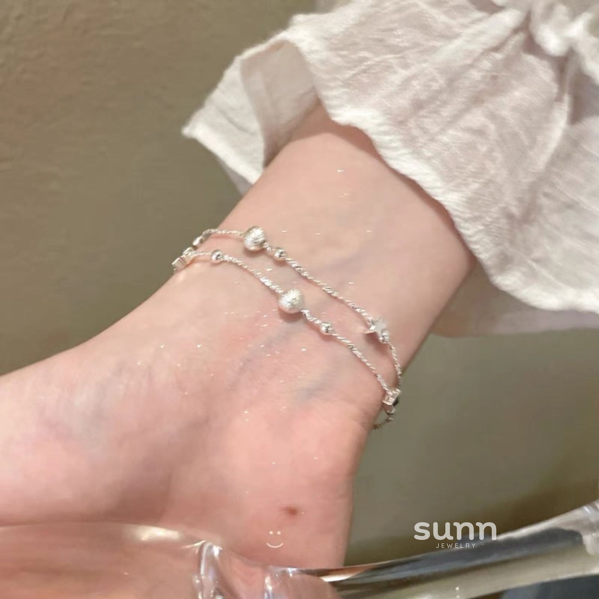 Haya Silver Star Layered Bracelet [JU9SKBRO]
