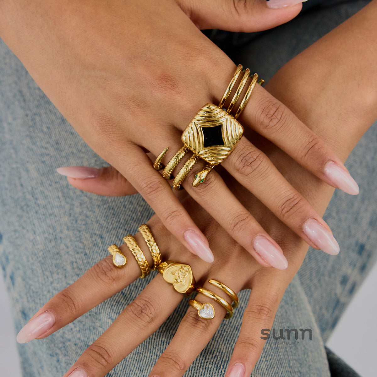 Haydee Geometric Zircon Rings [MTQ4GZEZ]