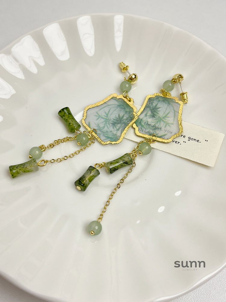 Hayes Chinoiserie Tassel Earrings [JK05XECK]