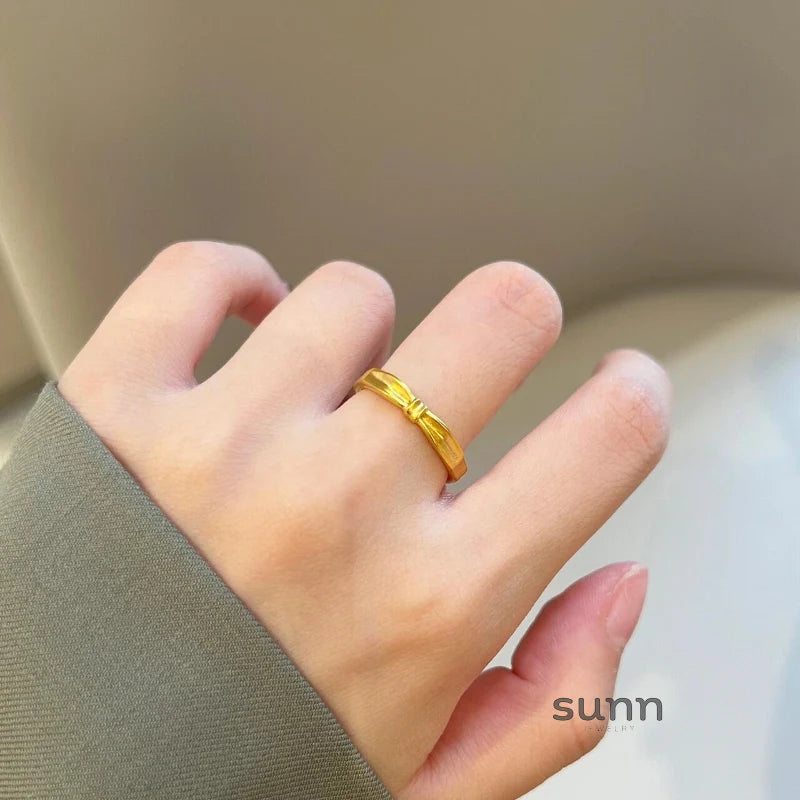 Hayleigh Pleated Bow Ring