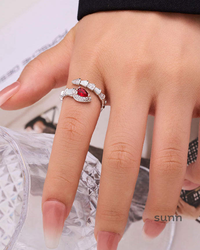 Haylie Serpent Micro-Inlay Ring [0T0JVLEF]