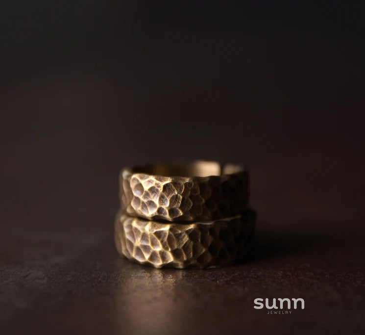 Hayzel Rustic Open Copper Rings - Men's Small