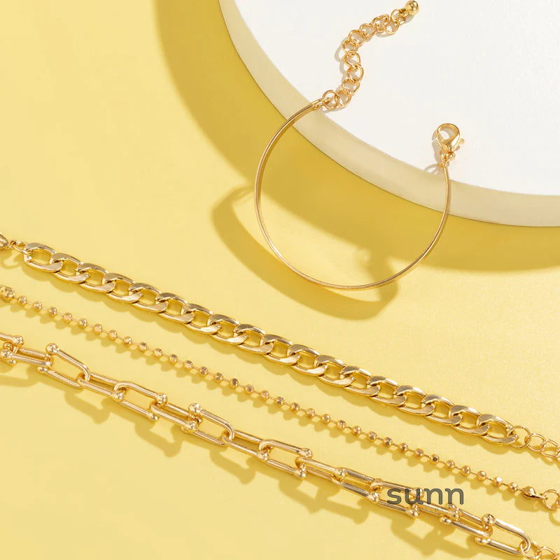 Hazel Stackable Metal Bracelets Set