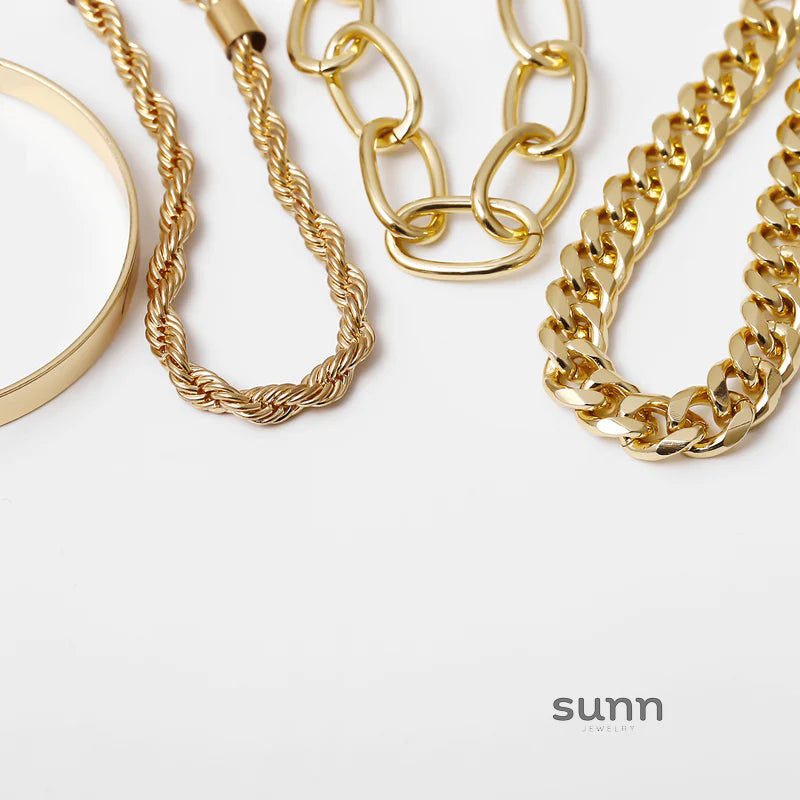 Hazel Stackable Metal Bracelets Set