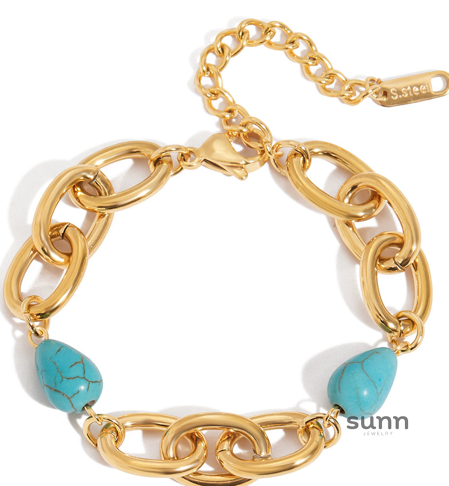 Hazyl Turquoise Chain Bracelet [Y3YV5B65]