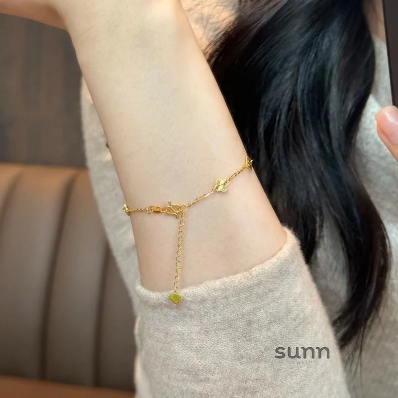 Helaina Golden Star Clover Bracelet