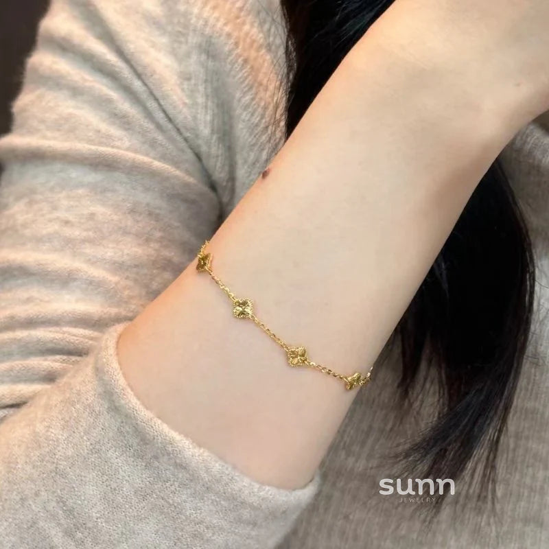 Helaina Golden Star Clover Bracelet