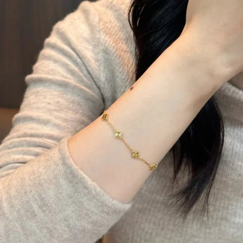 Helaina Golden Star Clover Bracelet