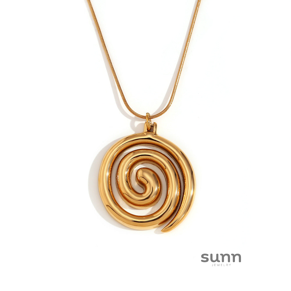Henrietta Gold Plated Vortex Necklace [SU0PPL7A]