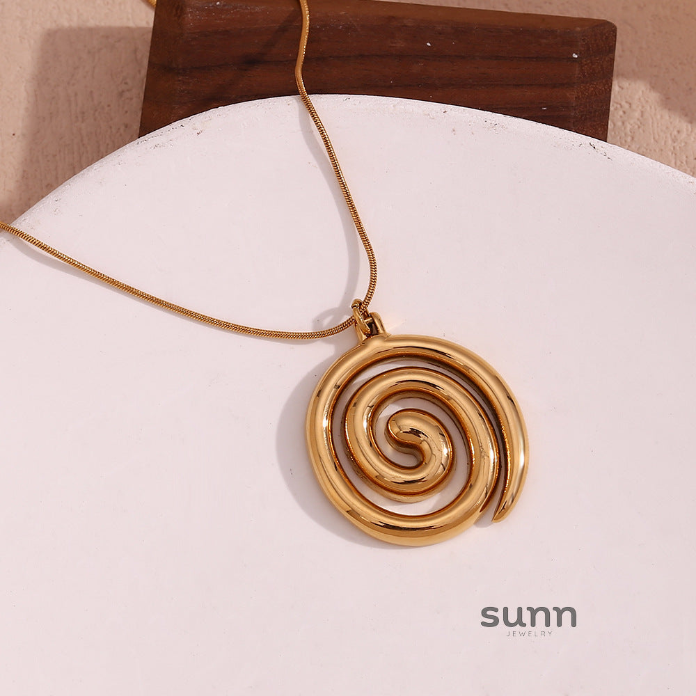Henrietta Gold Plated Vortex Necklace [66CQTDSO]