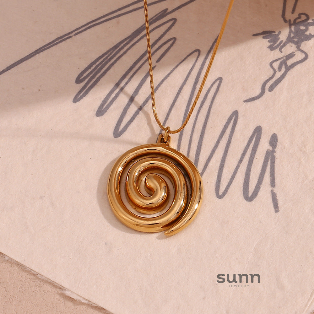 Henrietta Gold Plated Vortex Necklace [BQ60F96A]