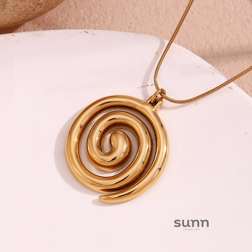 Henrietta Gold Plated Vortex Necklace [TE9PUJVC]
