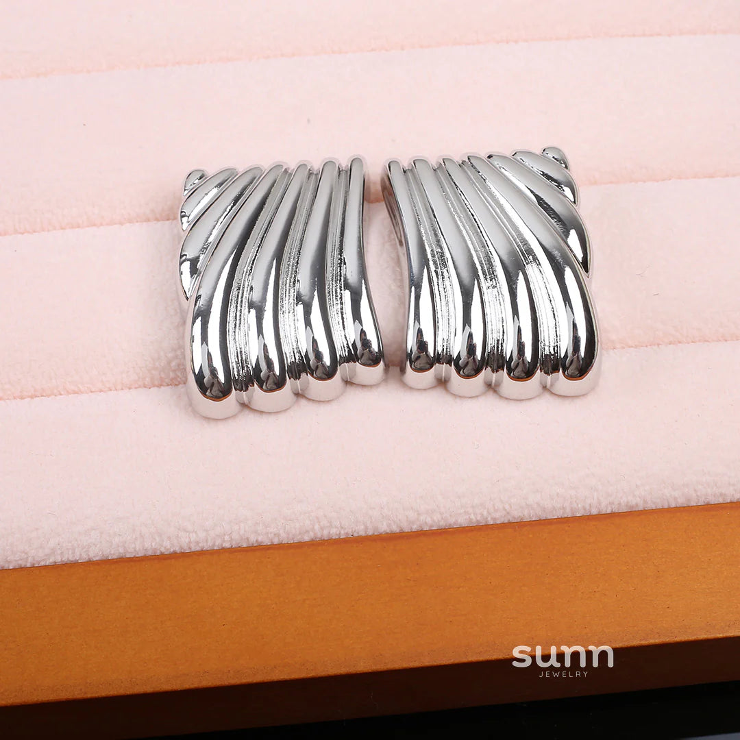 Hilda Metallic Wing Studs