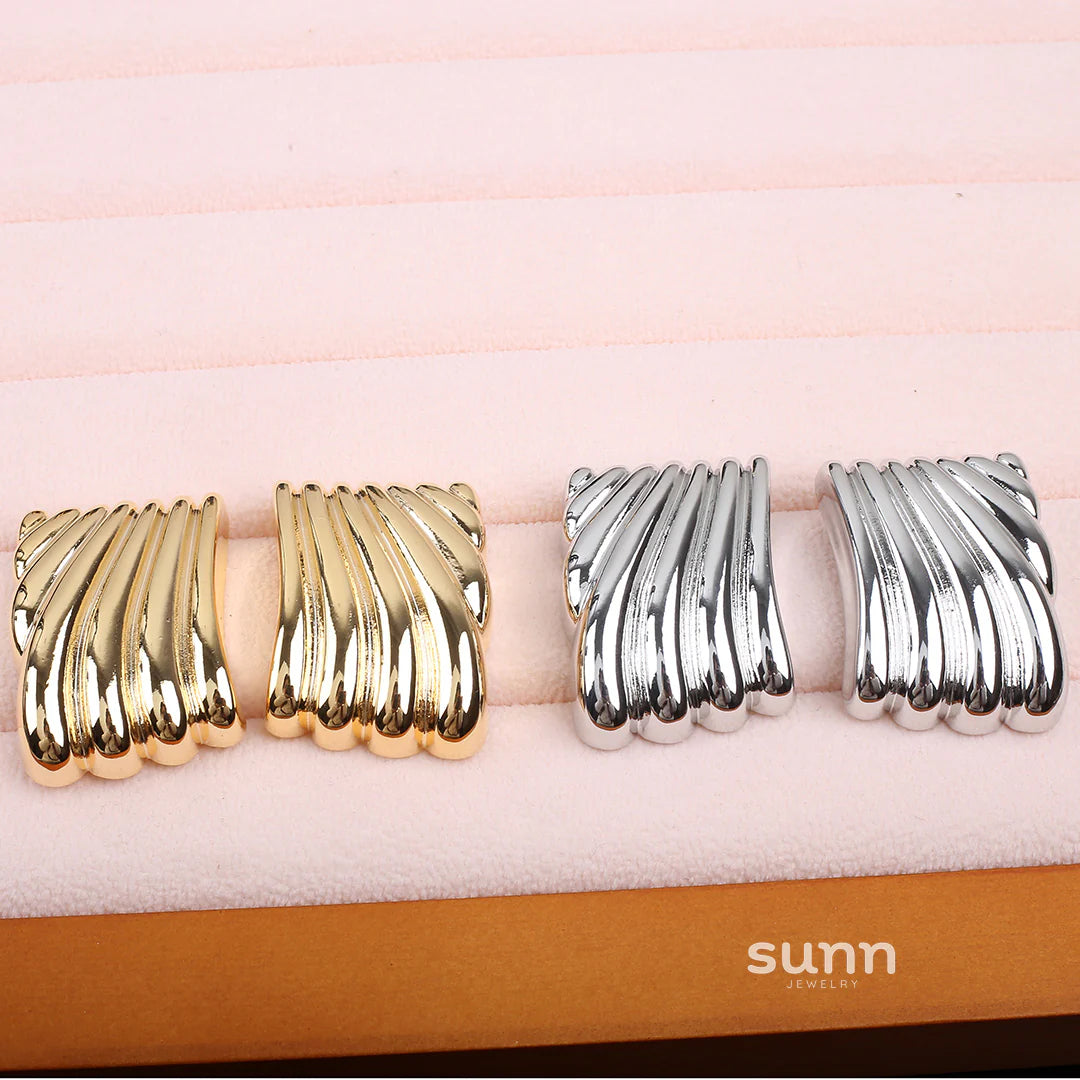 Hilda Metallic Wing Studs