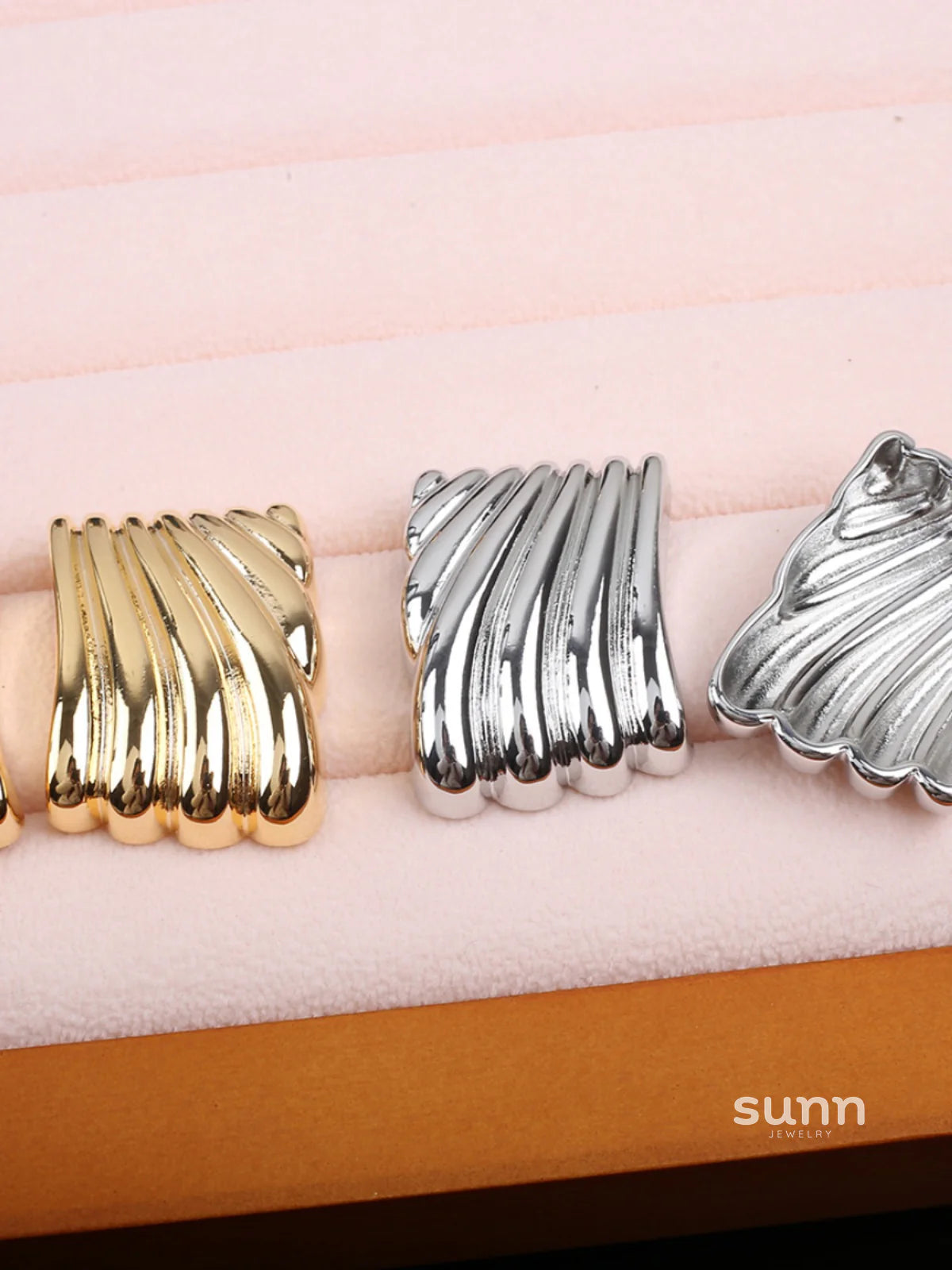 Hilda Metallic Wing Studs