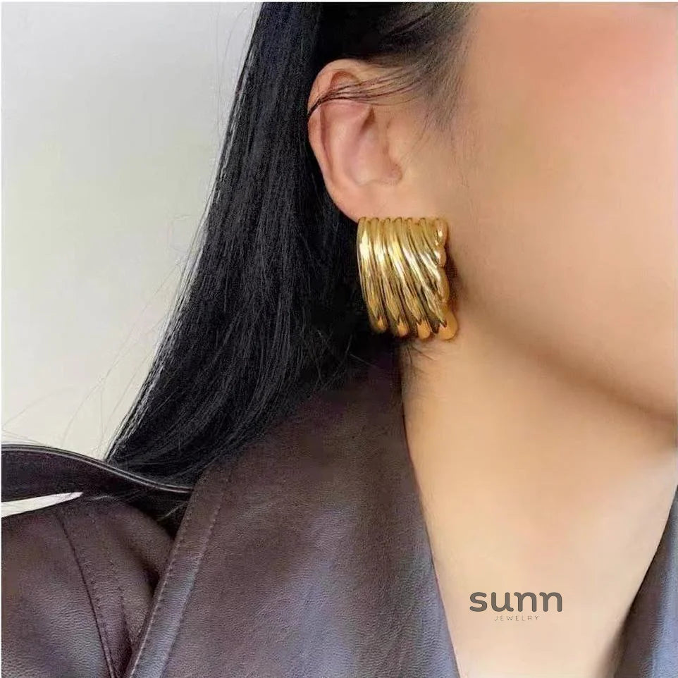 Hilda Metallic Wing Studs