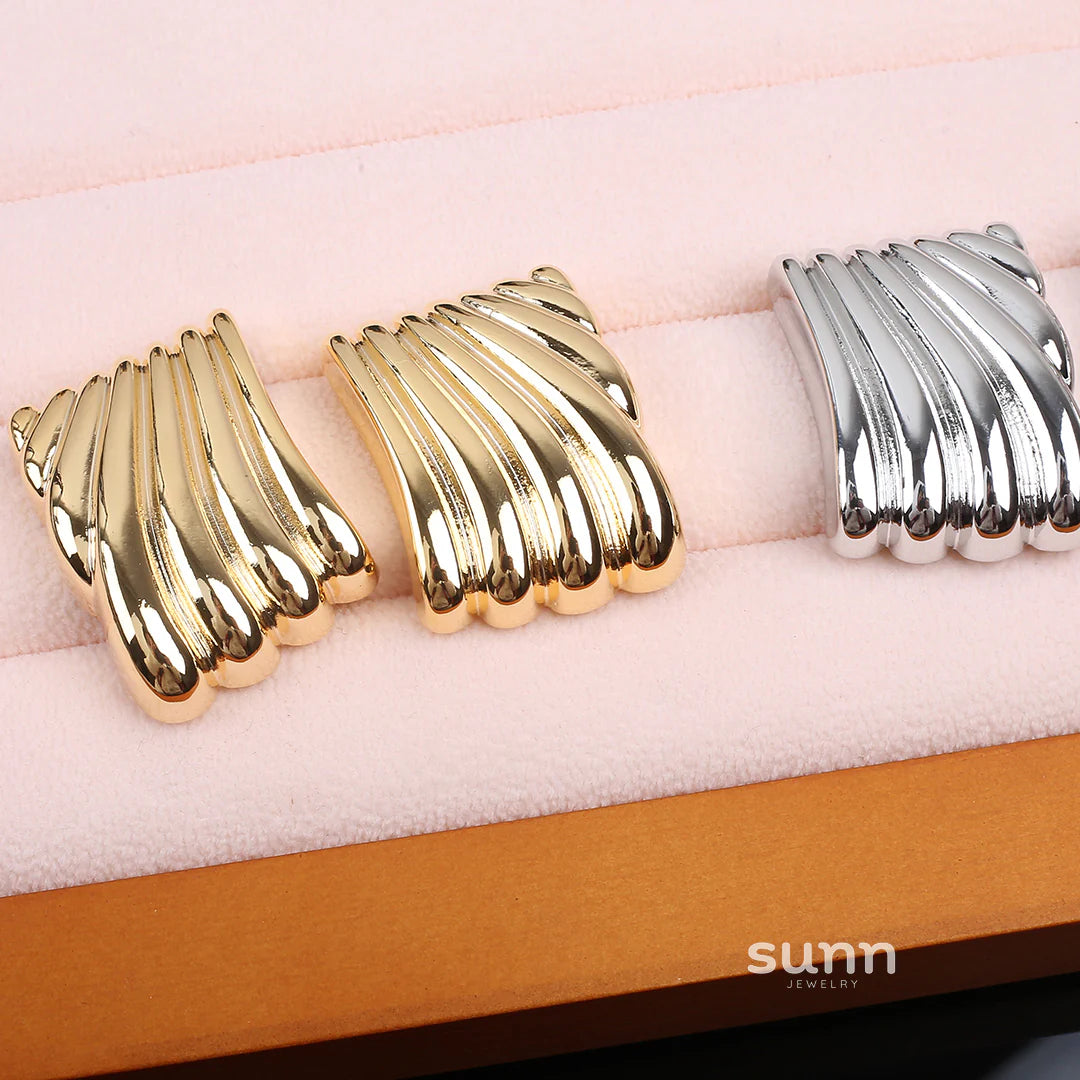 Hilda Metallic Wing Studs